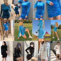 CNYIHSE Sexy Bodycon aksamitna Mini sukienka kobiety jesień z długim rękawem na szyję sukienek kobiet aksamitna obcisła sukienka szaty Vestido 2